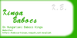 kinga babocs business card